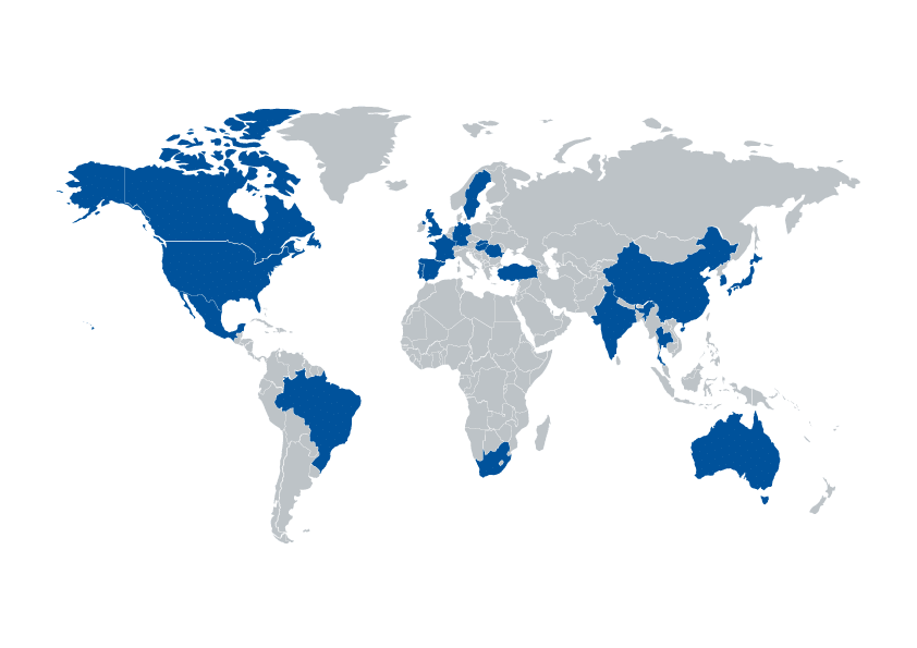 Map showing locations where Movimento has performed work, listed in associated table